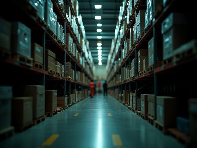 Almacén ordenado y eficiente representando optimización logística para cadena minorista